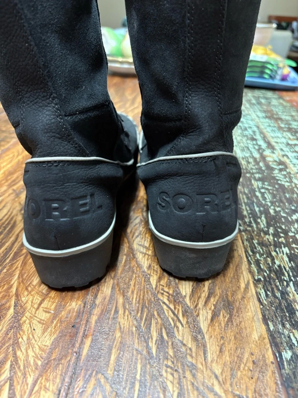 SOREL Sorel Tivoli High II Premium Black Suede Leather Fur Lined Tall Boots Sz 8